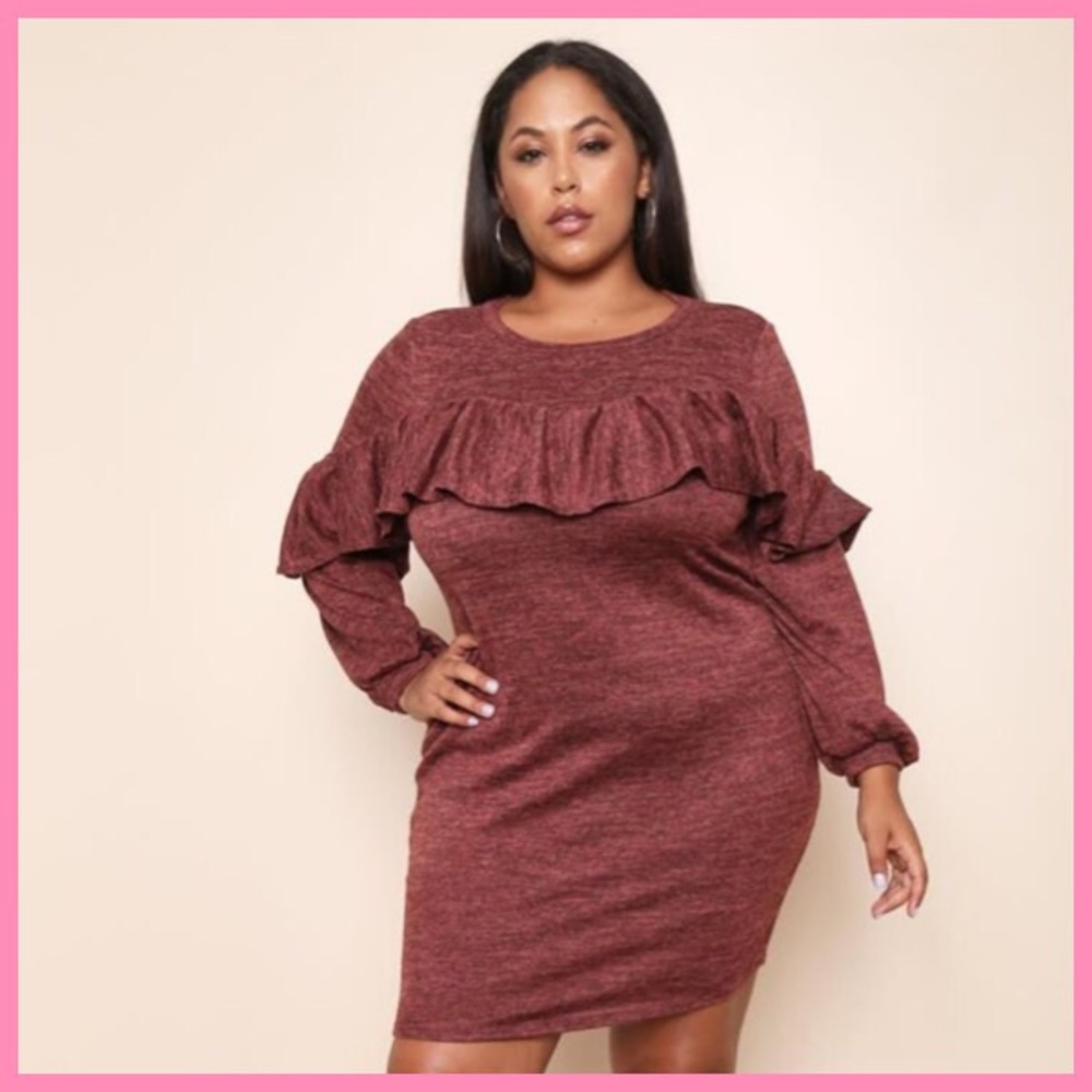 ❣NWOT(PLUS)Ruffle Mini Dress